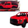2017 Ford F-150 Raptor Pickup Truck Red with Black Wheels 1/27 Diecast Model Car by Motormax 2017 Ford F-150 Raptor Pickup Truck Red with Black Wheels 1/27 Diecast Model Car by Motormax