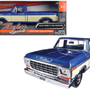 1979 Ford F-150 Pickup Truck 2 Tone Blue/Cream 1/24 Diecast Model Car by Motormax