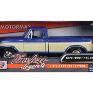 1979 Ford F-150 Pickup Truck 2 Tone Blue/Cream 1/24 Diecast Model Car by Motormax
