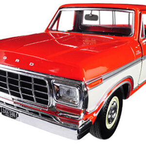 1979 Ford F-150 Custom Pickup Truck Orange and Cream 1/24 Diecast Model Car by Motormax