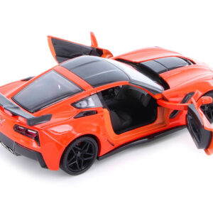 2019 Chevrolet Corvette ZR1 Orange with Black Accents 1/24 Diecast Model Car by Motormax