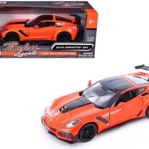 2019 Chevrolet Corvette ZR1 Orange with Black Accents 1/24 Diecast Model Car by Motormax
