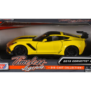 2019 Chevrolet Corvette ZR1 Yellow with Black Accents 1/24 Diecast Model Car by Motormax