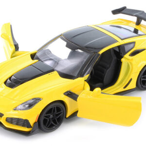 2019 Chevrolet Corvette ZR1 Yellow with Black Accents 1/24 Diecast Model Car by Motormax