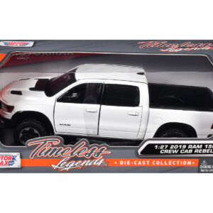 2019 RAM 1500 Rebel Crew Cab Pickup Truck White 1/24-1/27 Diecast Model Car by Motormax