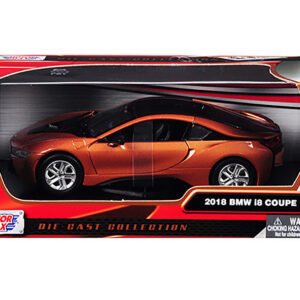 2018 BMW i8 Coupe Metallic Orange with Black Top 1/24 Diecast Model Car by Motormax