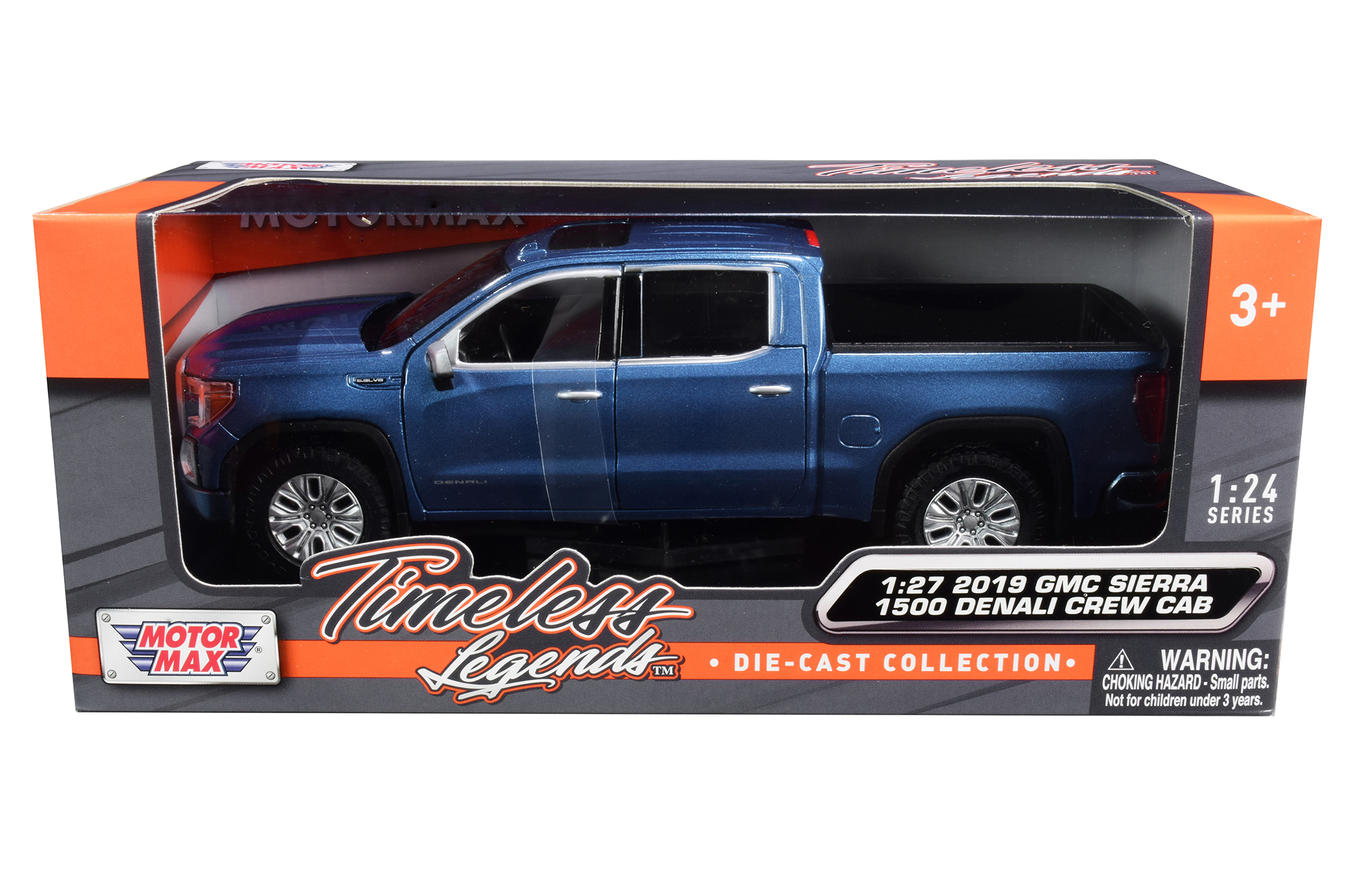 2019 GMC Sierra 1500 Denali Crew Cab Pickup Truck Blue Metallic 1/24-1/27 Diecast Model Car by Motormax