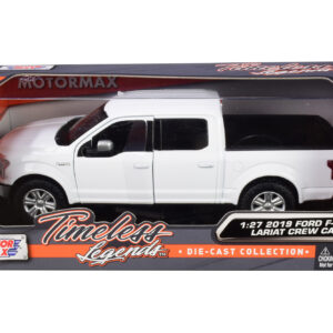 2019 Ford F-150 Lariat Crew Cab Pickup Truck White 1/24-1/27 Diecast Model Car by Motormax