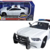 2011 Dodge Charger Pursuit Police Car White with Flashing Light Bar, Front and Rear Lights and 2 Sounds 1/24 Diecast Model Car by Motormax 2011 Dodge Charger Pursuit Police Car White with Flashing Light Bar, Front and Rear Lights and 2 Sounds 1/24 Diecast Model Car by Motormax