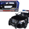 2015 Ford Police Interceptor Utility Black and White with Flashing Light Bar and Front and Rear Lights and 2 Sounds 1/24 Diecast Model Car by Motormax 2015 Ford Police Interceptor Utility Black and White with Flashing Light Bar and Front and Rear Lights and 2 Sounds 1/24 Diecast Model Car by Motormax
