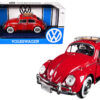 1966 Volkswagen Classic Beetle Red 1/24 Diecast Car Model by Motormax