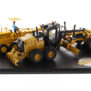 Cat Caterpillar No. 12 Motor Grader (Circa 1939-1959) and Cat Caterpillar 12M3 Motor Grader (Current) with Operators "Evolution Series" Set of 2 pieces 1/50 Diecast Models by Diecast Masters