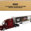 Peterbilt 579 UltraLoft Truck Tractor Red with “CAT Caterpillar” Mural Dry Van Trailer “Transport Series” 1/50 Diecast Model by Diecast Masters