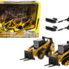 Set of 2 pieces CAT Caterpillar 272D2 Skid Steer Loader and CAT Caterpillar 297D2 Compact Track Loader with Accessories 1/64 Diecast Models by Diecast Masters Set of 2 pieces CAT Caterpillar 272D2 Skid Steer Loader and CAT Caterpillar 297D2 Compact Track Loader with Accessories 1/64 Diecast Models by Diecast Masters