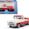 1957 Dodge D100 Sweptside Pickup Truck Tropical Coral and Glacier White 1/87 (HO) Scale Diecast Model Car by Oxford Diecast 1957 Dodge D100 Sweptside Pickup Truck Tropical Coral and Glacier White 1/87 (HO) Scale Diecast Model Car by Oxford Diecast