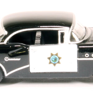 1955 Buick Century "California Highway Patrol" (CHP) Black 1/87 (HO) Scale Diecast Model Car by Oxford Diecast