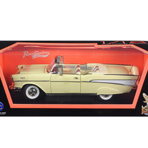 1957 Chevrolet Bel Air Convertible Cream 1/18 Diecast Model Car by Road Signature