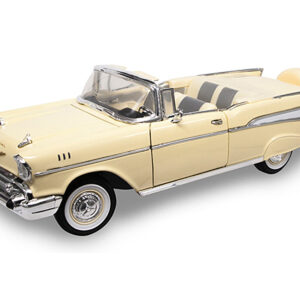 1957 Chevrolet Bel Air Convertible Cream 1/18 Diecast Model Car by Road Signature