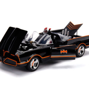 Classic TV Series Batmobile with Working Lights, and Diecast Batman and Robin Figures 