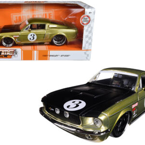 1967 Ford Shelby GT-500 #3 Gold with Matt Black Hood “Big Time Muscle” 1/24 Diecast Model Car by Jada