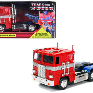 G1 Autobot Optimus Prime Truck Red with Robot on Chassis from “Transformers” TV Series “Hollywood Rides” Series 1/32 Diecast Model by Jada