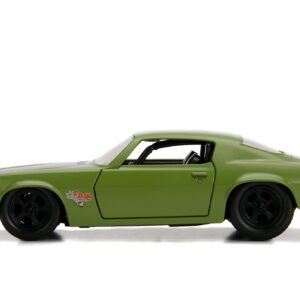 Dom's 1973 Chevrolet Camaro "F-Bomb" Matt Green with Black Hood Stripe "Fast & Furious" Movie 1/32 Diecast Model Car by Jada