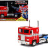 G1 Autobot Optimus Prime Truck Red with Robot on Chassis from “Transformers” TV Series “Hollywood Rides” Series 1/24 Diecast Model by Jada G1 Autobot Optimus Prime Truck Red with Robot on Chassis from “Transformers” TV Series “Hollywood Rides” Series 1/24 Diecast Model by Jada