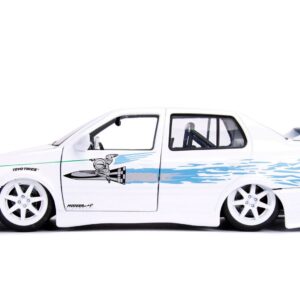 Jesse's Volkswagen Jetta White with Graphics "Fast & Furious" Movie 1/24 Diecast Model Car by Jada