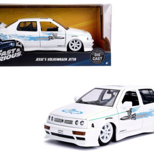 Jesse’s Volkswagen Jetta White with Graphics “Fast & Furious” Movie 1/24 Diecast Model Car by Jada Jesse’s Volkswagen Jetta White with Graphics “Fast & Furious” Movie 1/24 Diecast Model Car by Jada