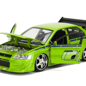 Brian's Mitsubishi Lancer Evolution VII Green with Graphics "Fast & Furious" Movie 1/24 Diecast Model Car by Jada