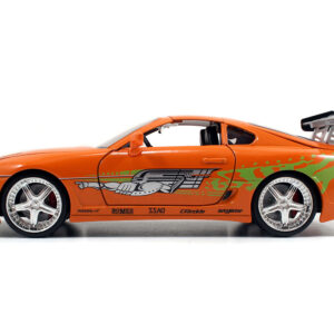 Model Kit Toyota Supra Metallic Orange with Brian Diecast Figure 