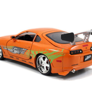 Model Kit Toyota Supra Metallic Orange with Brian Diecast Figure 