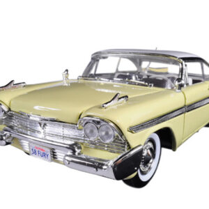 1958 Plymouth Fury "Timeless Classics" Yellow with White Top 1/18 Diecast Model Car by Motormax