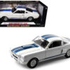 1966 Ford Mustang Shelby GT350 White with Blue Stripes 1/18 Diecast Model Car by Shelby Collectibles
