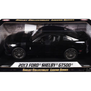 2013 Ford Shelby Mustang Cobra GT500 SVT Black with Black Stripes 1/18 Diecast Car Model by Shelby Collectibles