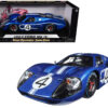 Ford GT MK IV #4 Blue L. Ruby – D. Hulme 24 Hours of Le Mans (1967) 1/18 Diecast Model Car by Shelby Collectibles Ford GT MK IV #4 Blue L. Ruby – D. Hulme 24 Hours of Le Mans (1967) 1/18 Diecast Model Car by Shelby Collectibles
