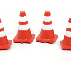 Traffic Cones Set of 4 Accessory For 1:24 Models by American Diorama
