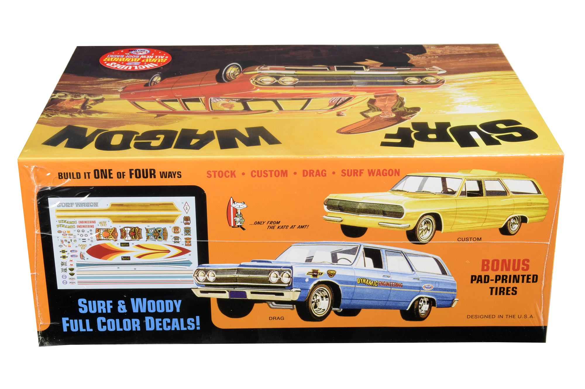 Skill 2 Model Kit 1965 Chevrolet Chevelle "Surf Wagon" with Two Surf Boards 4 in 1 Kit 1/25 Scale Model by AMT