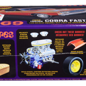 Skill 2 Model Kit 1969 Ford Torino Cobra Fastback 3-in-1 Kit 1/25 Scale Model by AMT