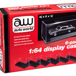 6 Collectible Display Show Cases for 1/64 Scale Model Cars by Auto World