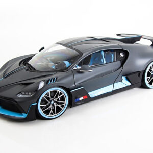 Bugatti Divo Matt Gray with Blue Accents 1/18 Diecast Model Car by Bburago