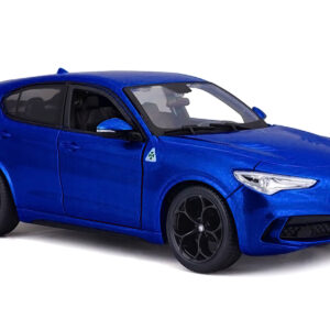 Alfa Romeo Stelvio Quadrifoglio Blue 1/24 Diecast Model Car by Bburago