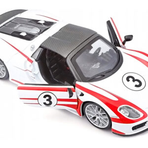 Porsche 918 Spyder Weissach #3 White 1/24 Diecast Model Car by Bburago