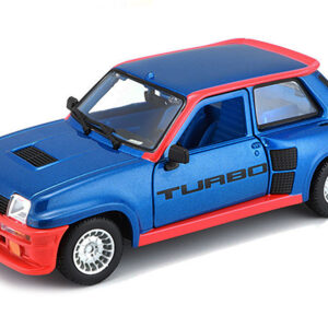 Renault 5 Turbo Metallic Blue with Red Accents 1/24 Diecast Model Car by Bburago