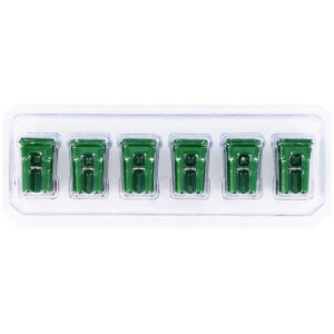 Set of 6 Green Garbage Trash Bin Containers Replica 1/34 Models by First Gear