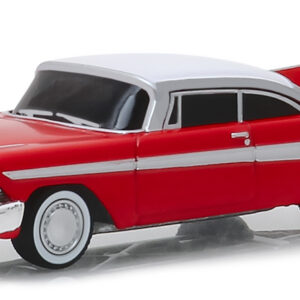 1958 Plymouth Fury Red with White Top "Evil Version" (Blacked Out Windows) "Christine" (1983) Movie "Hollywood Series" Release 24 1/64 Diecast Model Car by Greenlight