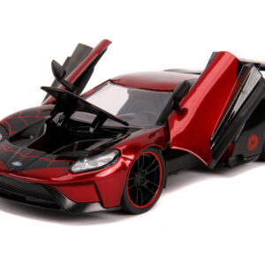 2017 Ford GT with Miles Morales Diecast Figurine "Spider Man" "Marvel" Series 1/24 Diecast Model Car by Jada