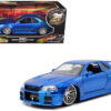 Brian’s Nissan GTR Skyline R34 RHD (Right Hand Drive) Blue 25th Anniversary “Fast & Furious” Movie 1/24 Diecast Model Car by Jada