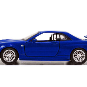 Brian's Nissan Skyline GT-R R34 Blue "Fast & Furious" Movie 1/32 Diecast Car Model by Jada