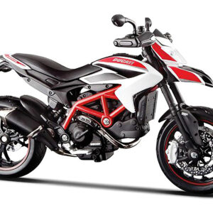 2013 Ducati Hypermotard SP White with Black and Red Stripes 1/12 Diecast Motorcycle Model by Maisto